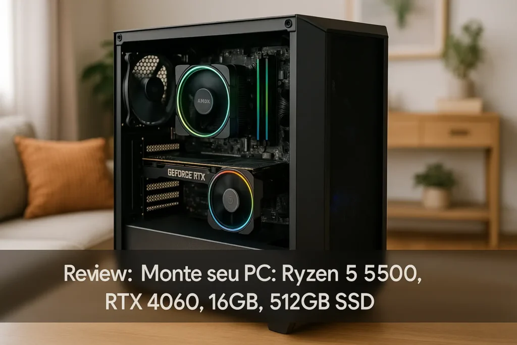 Monte seu PC: Ryzen 5 5500, RTX 4060, 16GB, 512GB SSD