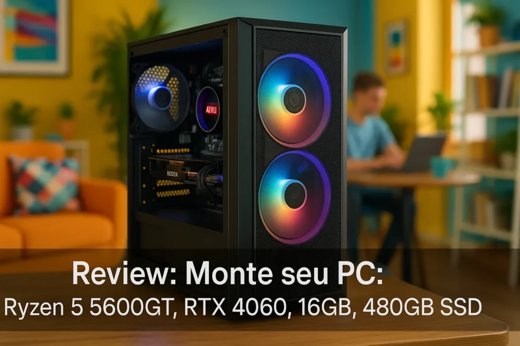 Monte seu PC: Ryzen 5 5600GT, RTX 4060, 16GB, 480GB SSD