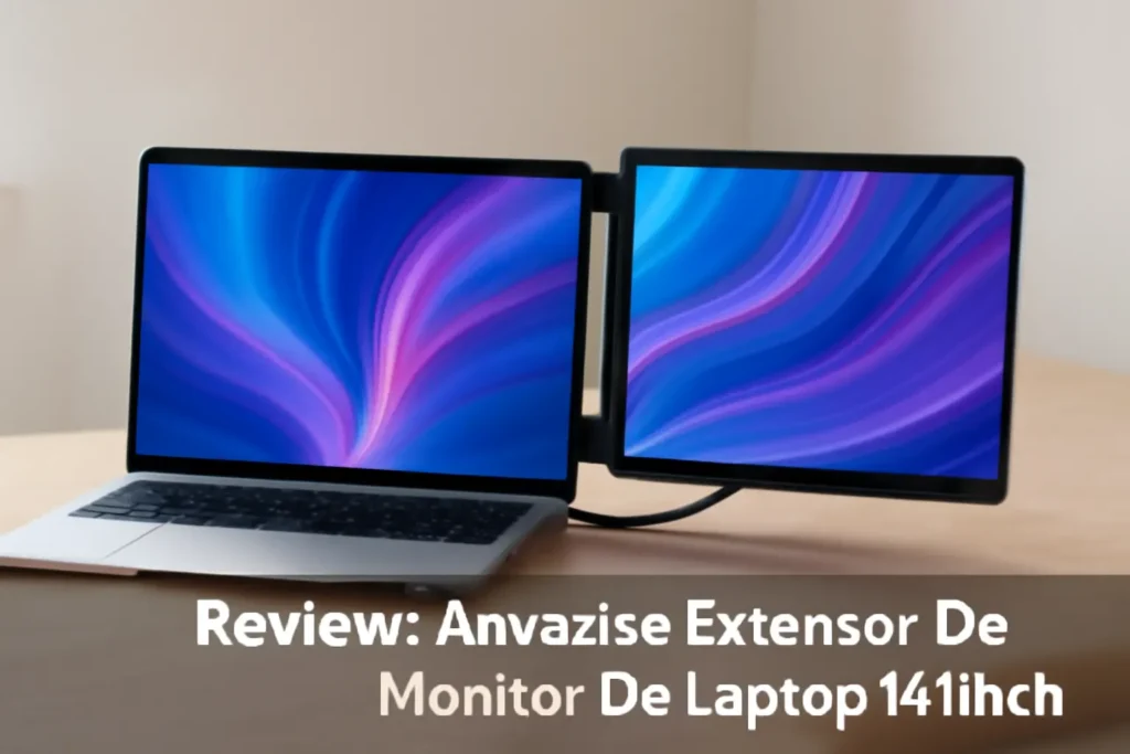 Anvazise Extensor De Monitor De Laptop 14.1 Inch - Monitor Portátil Duas Telas FHD IPS USB C/HDMI