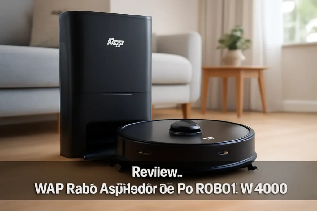 WAP Robô Aspirador de Pó ROBOT W4000 - Estação Autolimpante, Mapeamento LDS 360°, Passa Pano com MOP Giratório 220V