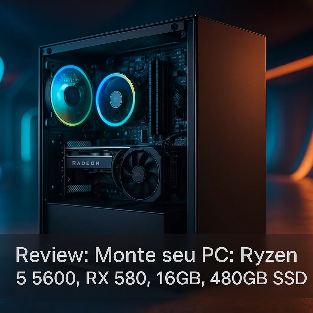 Monte seu PC: Ryzen 5 5600, RX 580, 16GB, 480GB SSD