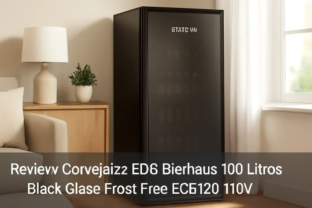 Cervejeira EOS Bierhaus 100 Litros Black Glass Frost Free ECE120 110V