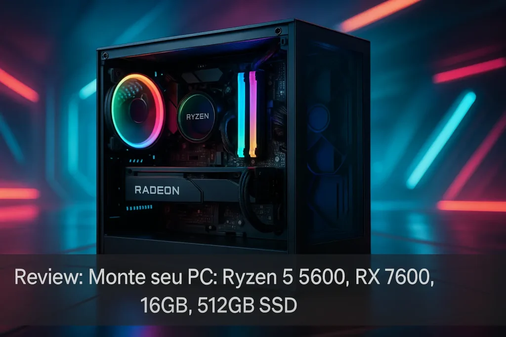 Monte seu PC: Ryzen 5 5600, RX 7600, 16GB, 512GB SSD