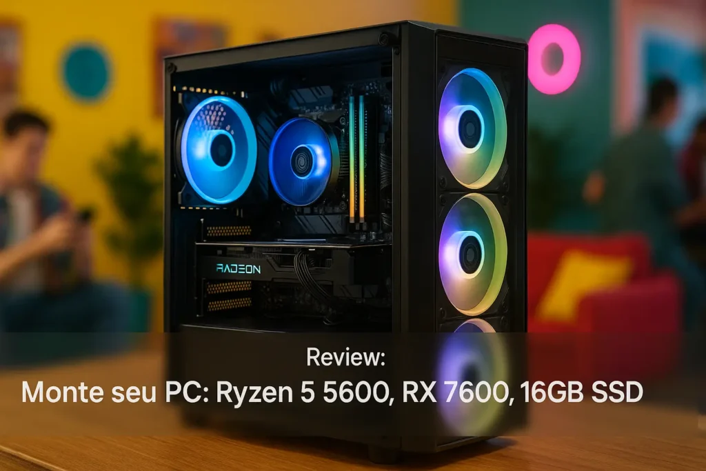 Monte seu PC: Ryzen 5 5600, RX 7600, 16GB, 512GB SSD
