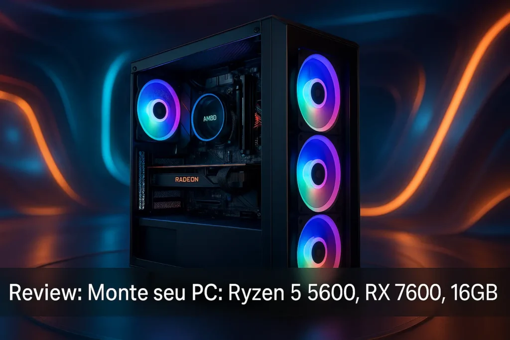 Monte seu PC: Ryzen 5 5600, RX 7600, 16GB, 512GB SSD