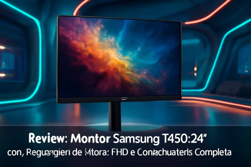 Monitor Samsung T450 24" com Regulagem de Altura: FHD e Conectividade Completa