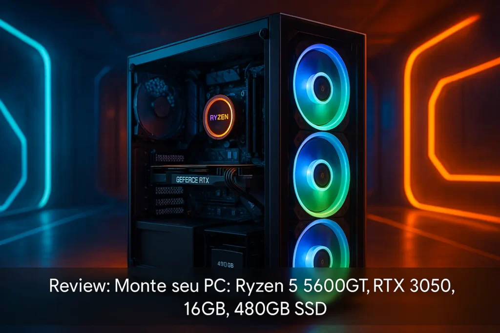 Monte seu PC: Ryzen 5 5600GT, RTX 3050, 16GB, 480GB SSD