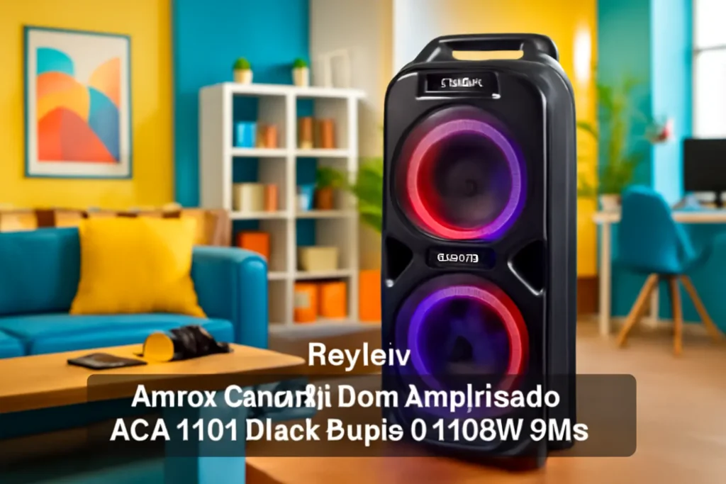 Amvox Caixa de Som Amplificada ACA 1101 Black Duplo 8-1100W RMS