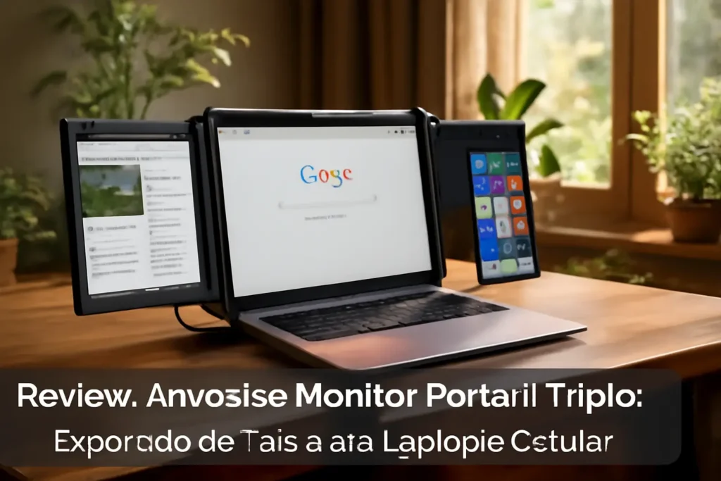 Anvazise Monitor Portátil Triplo: Expansão de Tela para Laptop e Celular