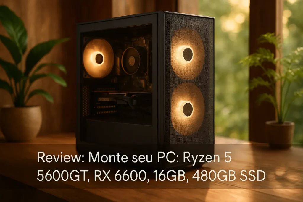 Monte seu PC: Ryzen 5 5600GT, RX 6600, 16GB, 480GB SSD