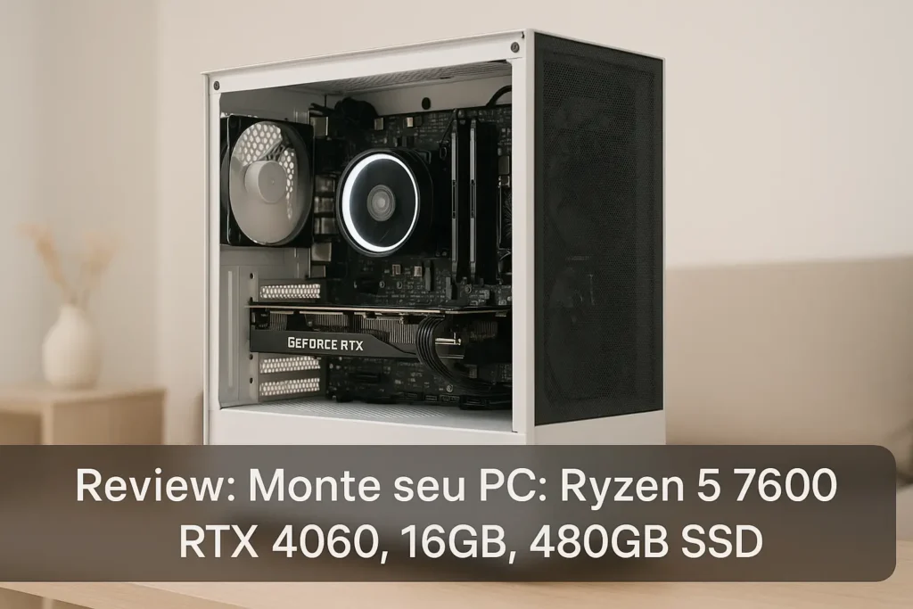Monte seu PC: Ryzen 5 7600, RTX 4060, 16GB, 480GB SSD