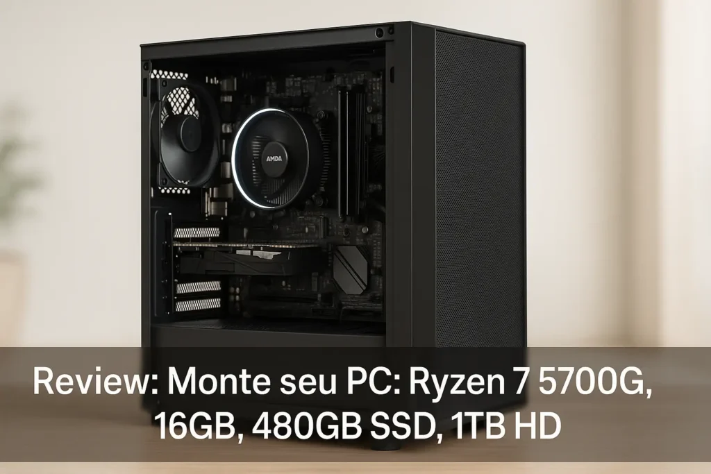 Monte seu PC: Ryzen 7 5700G, 16GB, 480GB SSD, 1TB HD
