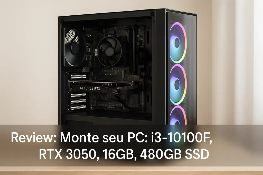 Monte seu PC: i3-10100F, RTX 3050, 16GB, 480GB SSD