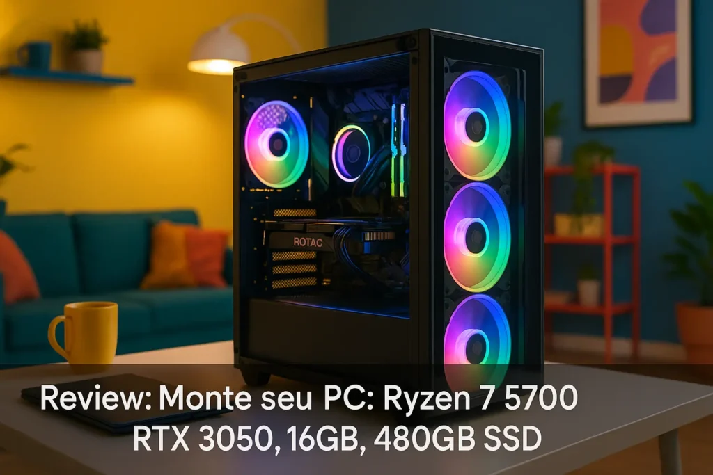 Monte seu PC: Ryzen 7 5700, RTX 3050, 16GB, 480GB SSD