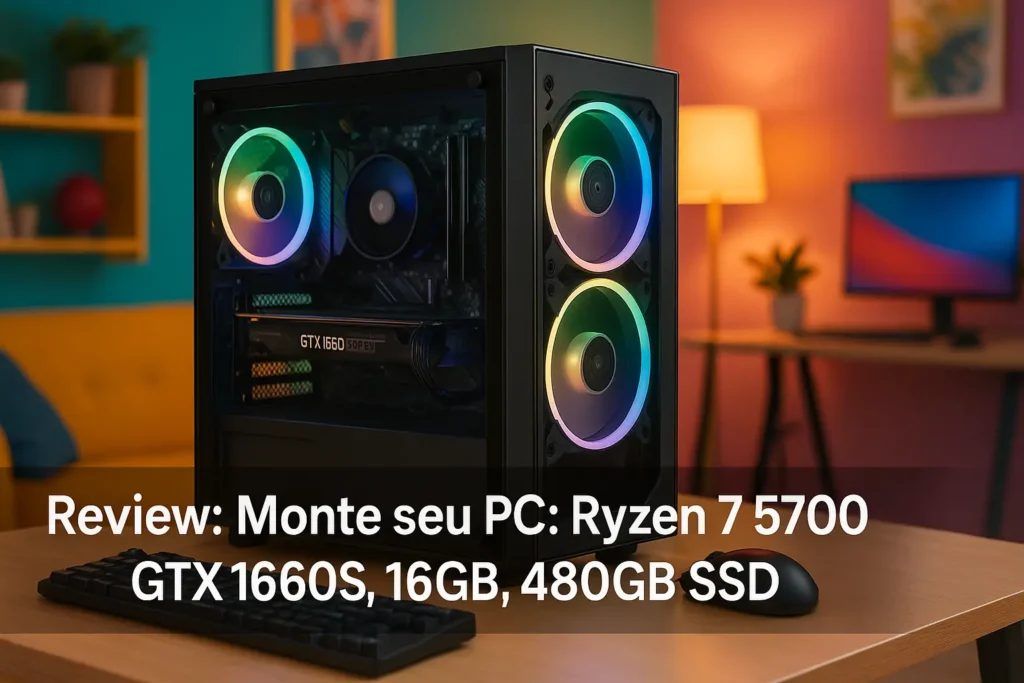 Monte seu PC: Ryzen 7 5700, GTX 1660S, 16GB, 480GB SSD
