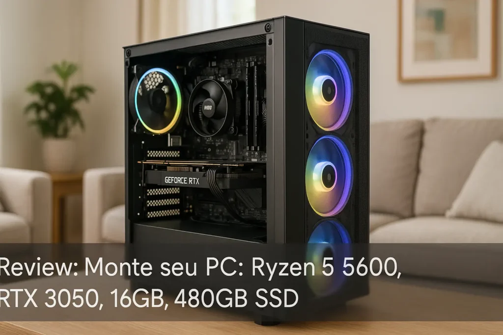 Monte seu PC: Ryzen 5 5600, RTX 3050, 16GB, 480GB SSD