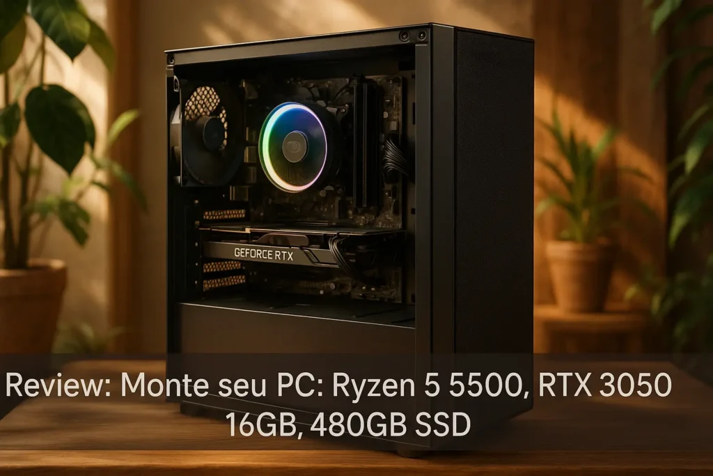 Monte seu PC: Ryzen 5 5500, RTX 3050, 16GB, 480GB SSD