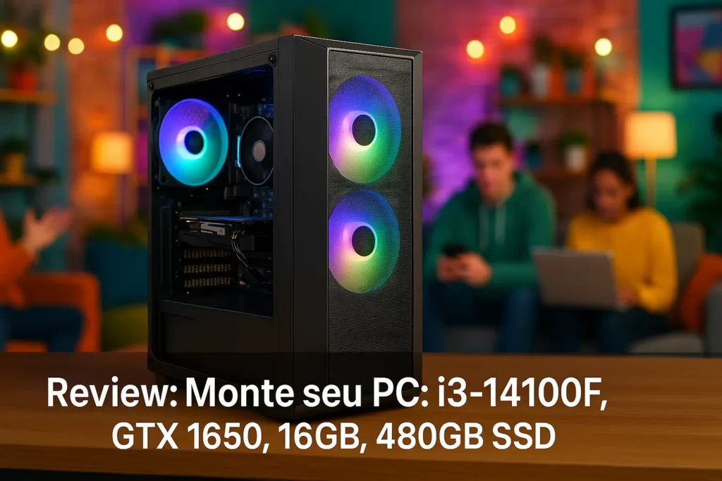 Monte seu PC: i3-14100F, GTX 1650, 16GB, 480GB SSD