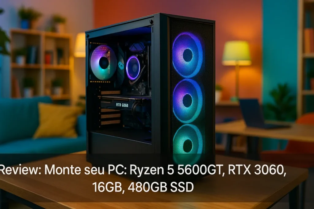 Monte seu PC: Ryzen 5 5600GT, RTX 3060, 16GB, 480GB SSD