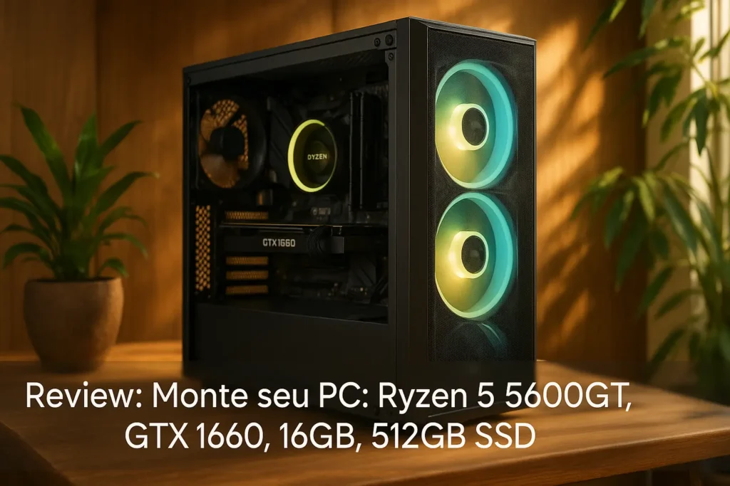 Monte seu PC: Ryzen 5 5600GT, GTX 1660, 16GB, 512GB SSD