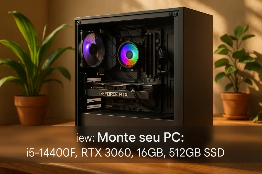 Monte seu PC: i5-14400F, RTX 3060, 16GB, 512GB SSD