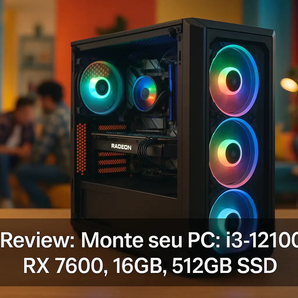 Monte seu PC: i3-12100F, RX 7600, 16GB, 512GB SSD