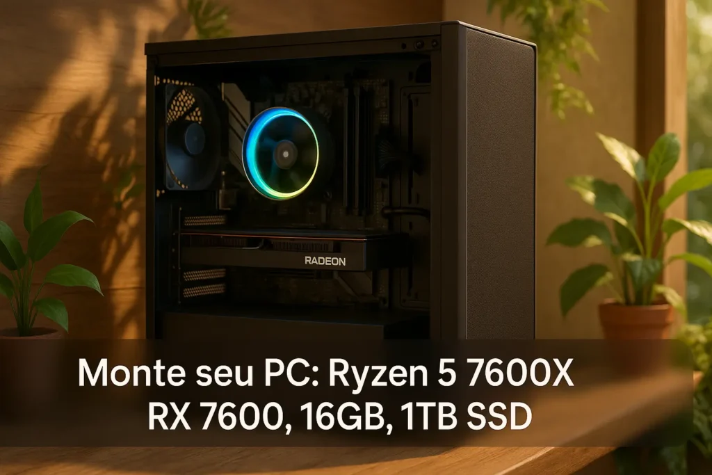 Monte seu PC: Ryzen 5 7600X, RX 7600, 16GB, 1TB SSD