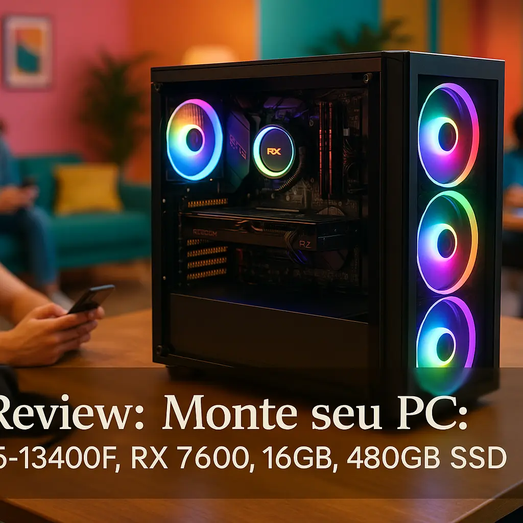 Monte seu PC: i5-13400F, RX 7600, 16GB, 480GB SSD