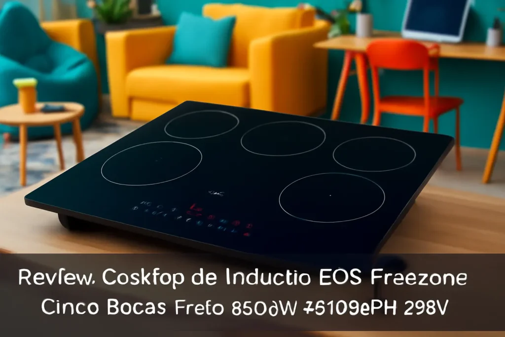 Cooktop de Indução EOS Freezone Cinco Bocas Preto 9500W ECI05EPF1 220V