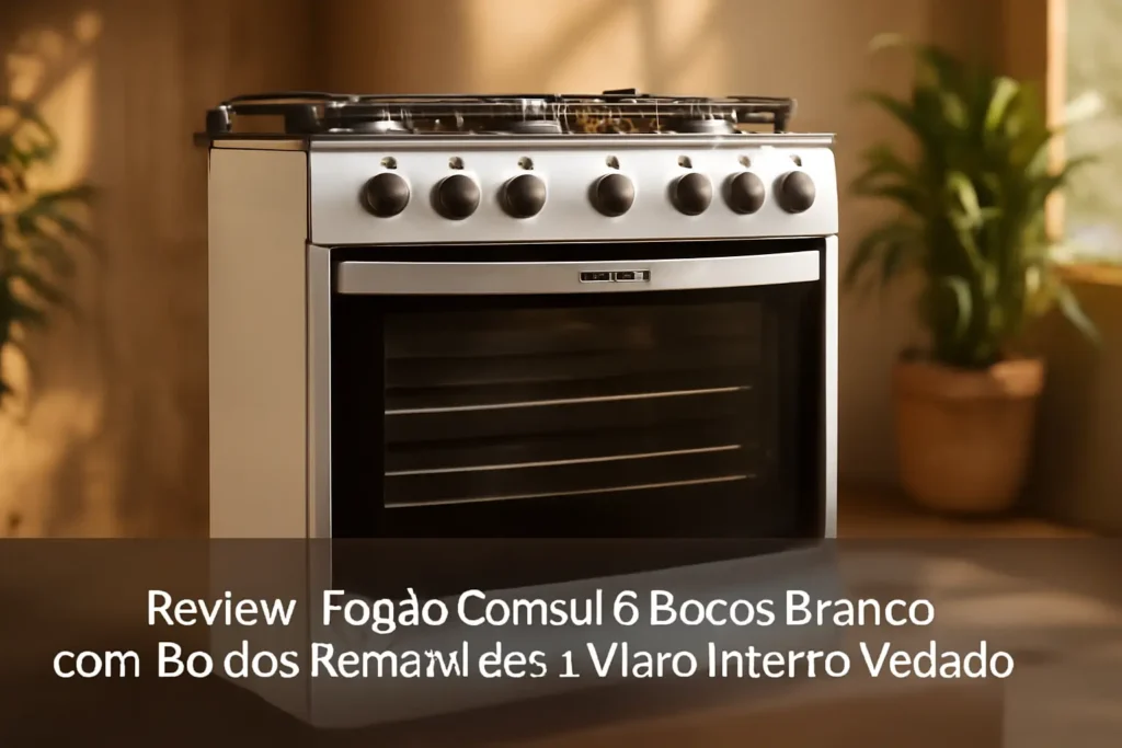 Fogão Consul 6 Bocas Branco com Botões Removíveis e Vidro Interno Vedado