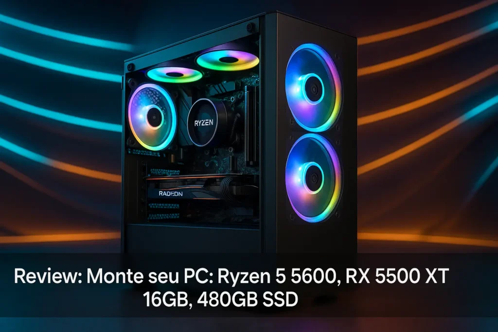 Monte seu PC: Ryzen 5 5600, RX 5500 XT, 16GB, 480GB SSD