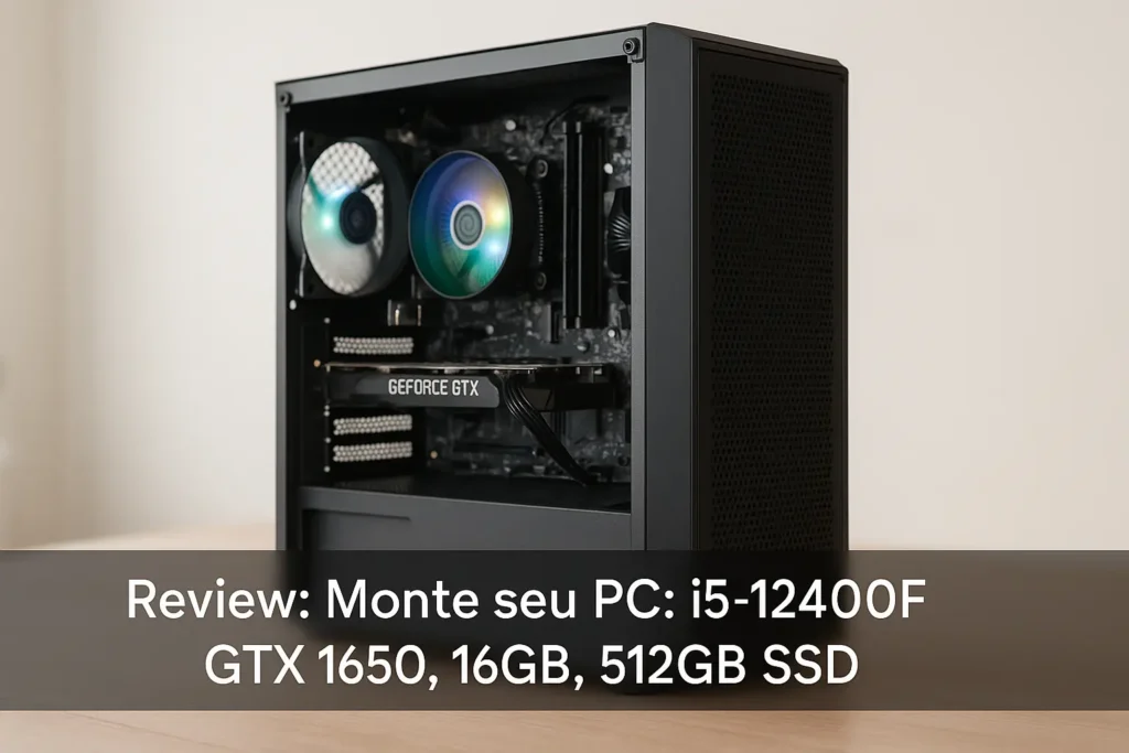 Monte seu PC: i5-12400F, GTX 1650, 16GB, 512GB SSD