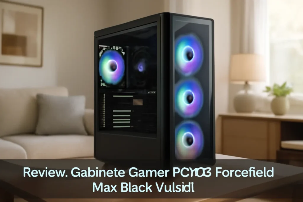 Gabinete Gamer PCYES Forcefield Max Black Vulcan, ATX, Mid-Tower