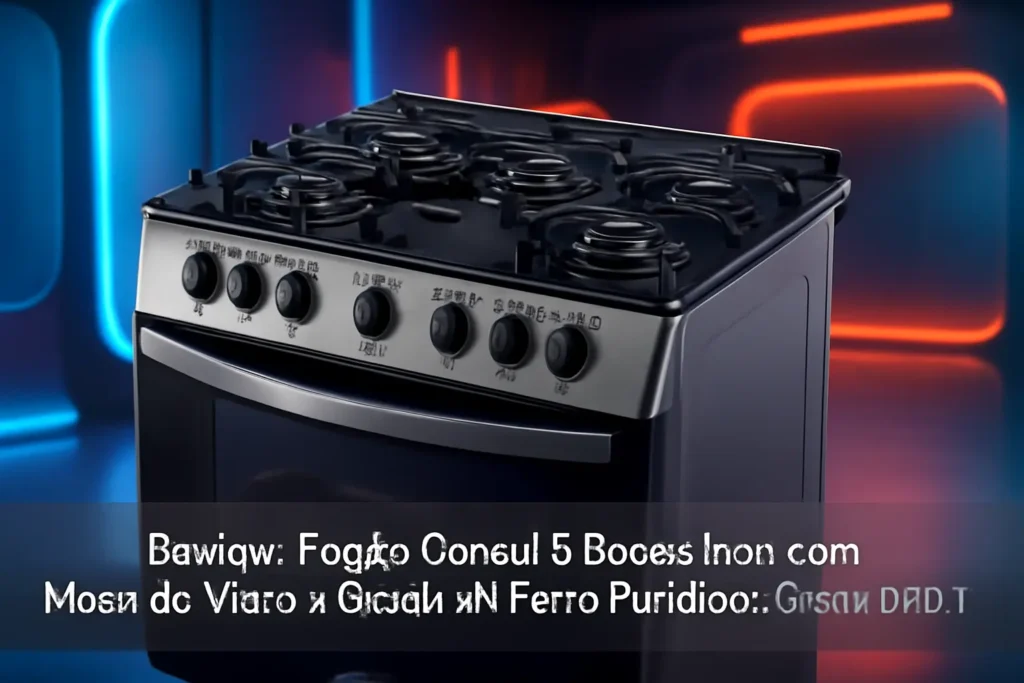 Fogão Consul 5 Bocas Inox com Mesa de Vidro e Grade de Ferro Fundido - CFS5VAR BIVOLT