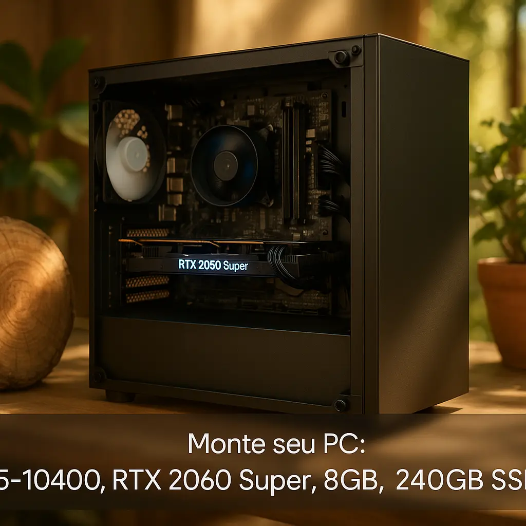 Monte seu PC: i5-10400, RTX 2060 Super, 8GB, 240GB SSD