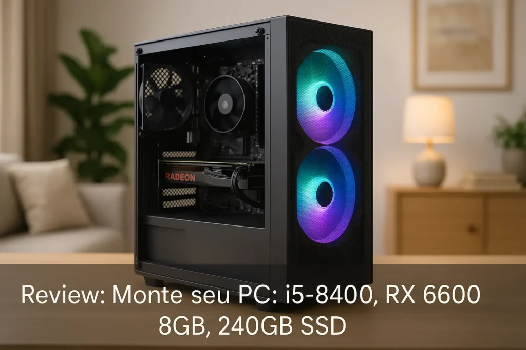 Monte seu PC: i5-8400, RX 6600, 8GB, 240GB SSD