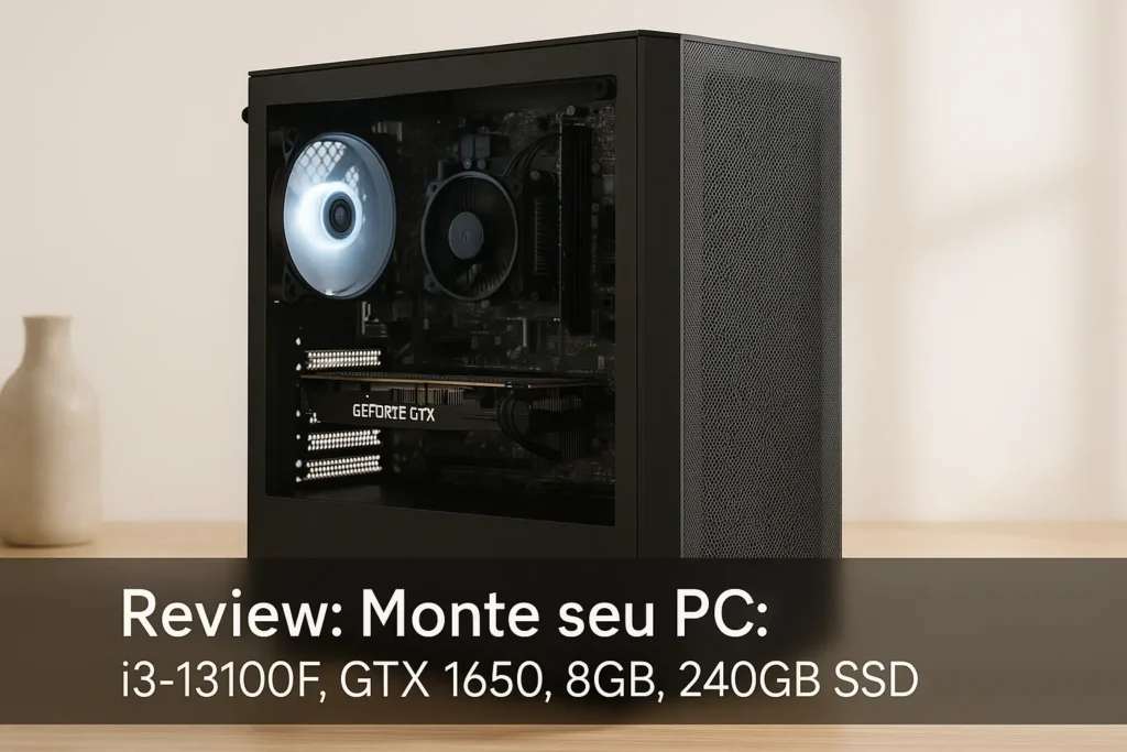 Monte seu PC: i3-13100F, GTX 1650, 8GB, 240GB SSD