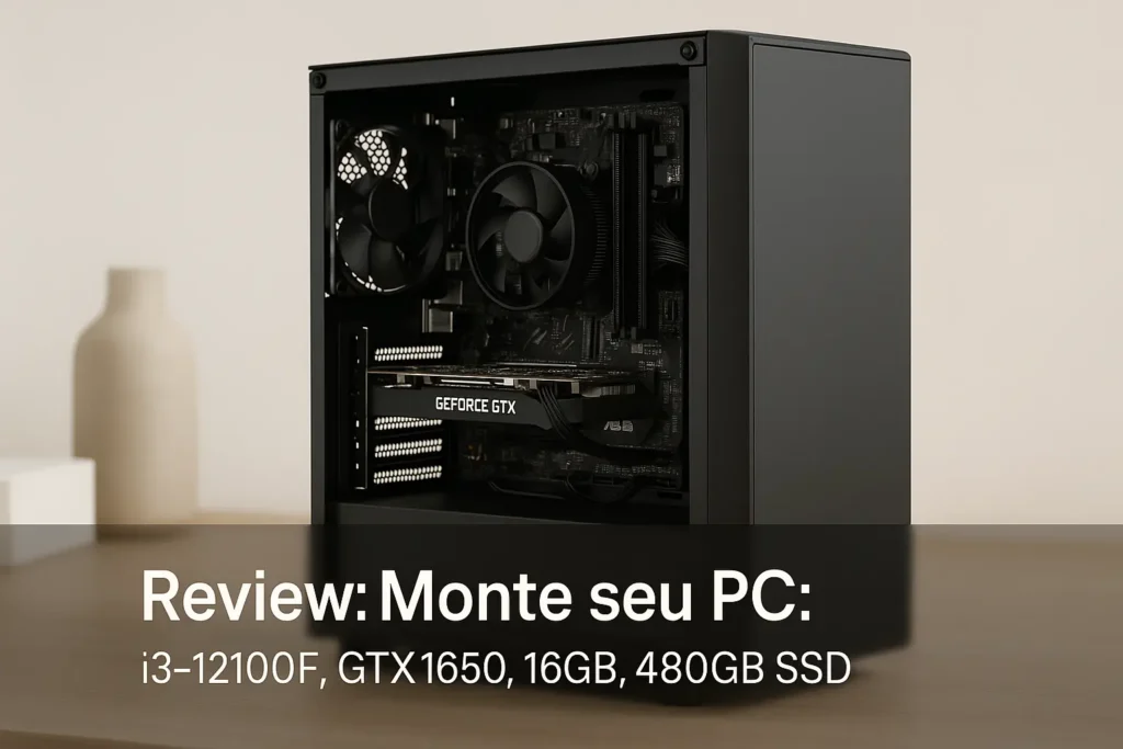Monte seu PC: i3-12100F, GTX 1650, 16GB, 480GB SSD