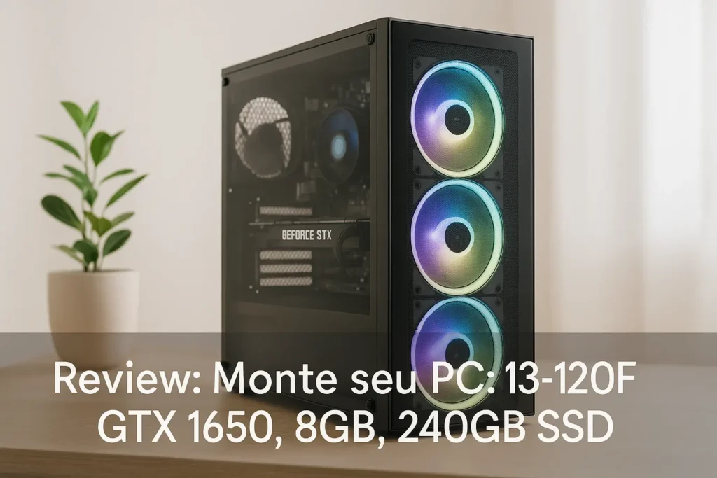 Monte seu PC: i3-12100F, GTX 1650, 8GB, 240GB SSD