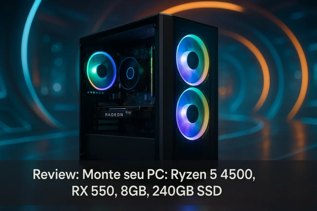 Monte seu PC: Ryzen 5 4500, RX 550, 8GB, 240GB SSD