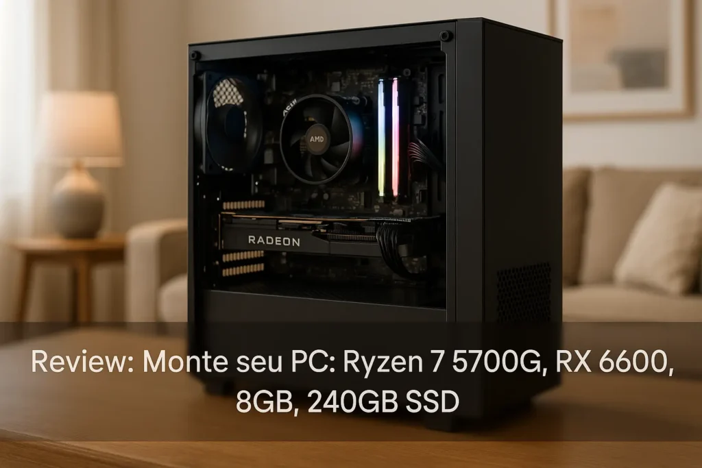 Monte seu PC: Ryzen 7 5700G, RX 6600, 8GB, 240GB SSD