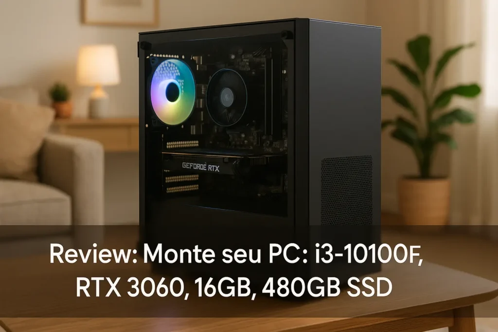 Monte seu PC: i3-10100F, RTX 3060, 16GB, 480GB SSD