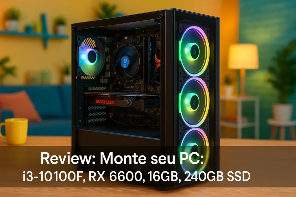 Monte seu PC: i3-10100F, RX 6600, 16GB, 240GB SSD