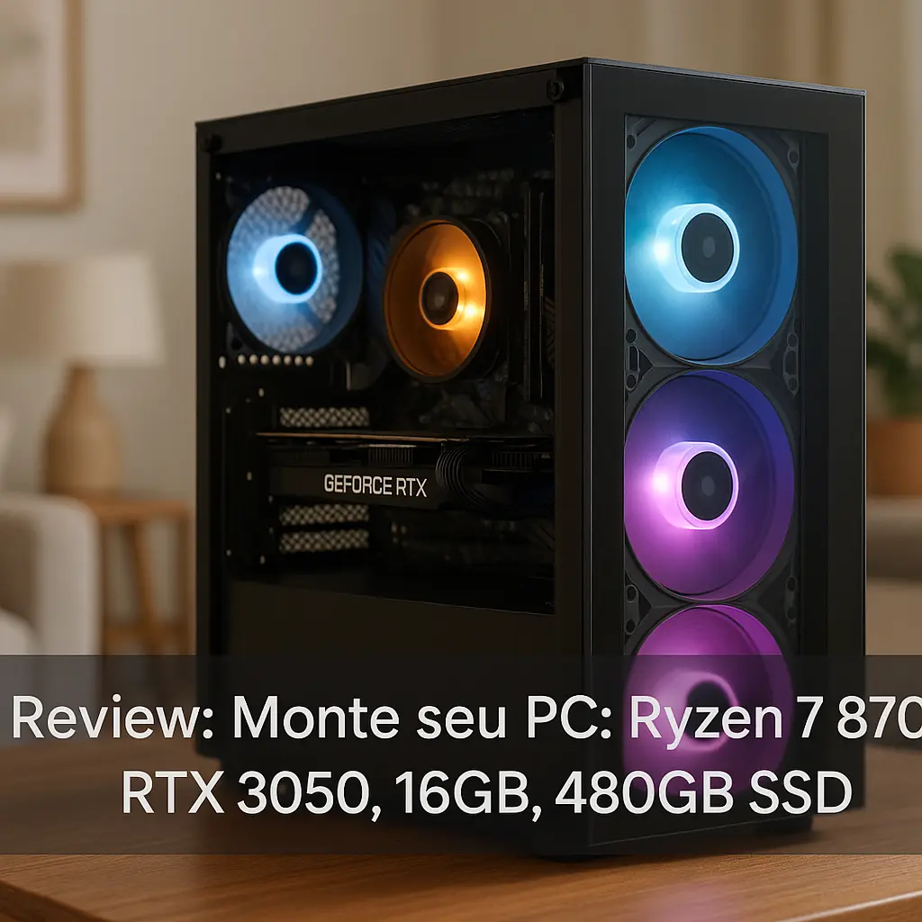 Monte seu PC: Ryzen 7 8700F, RTX 3050, 16GB, 480GB SSD