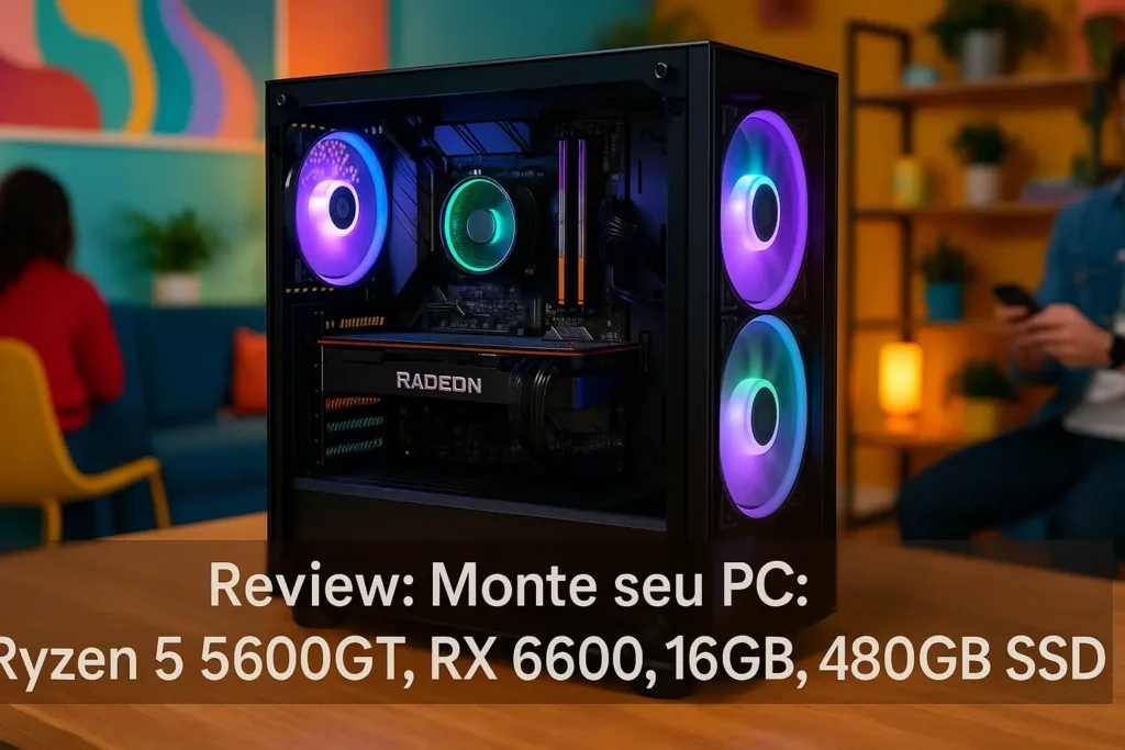 Monte seu PC: Ryzen 5 5600GT, RX 6600, 16GB, 480GB SSD
