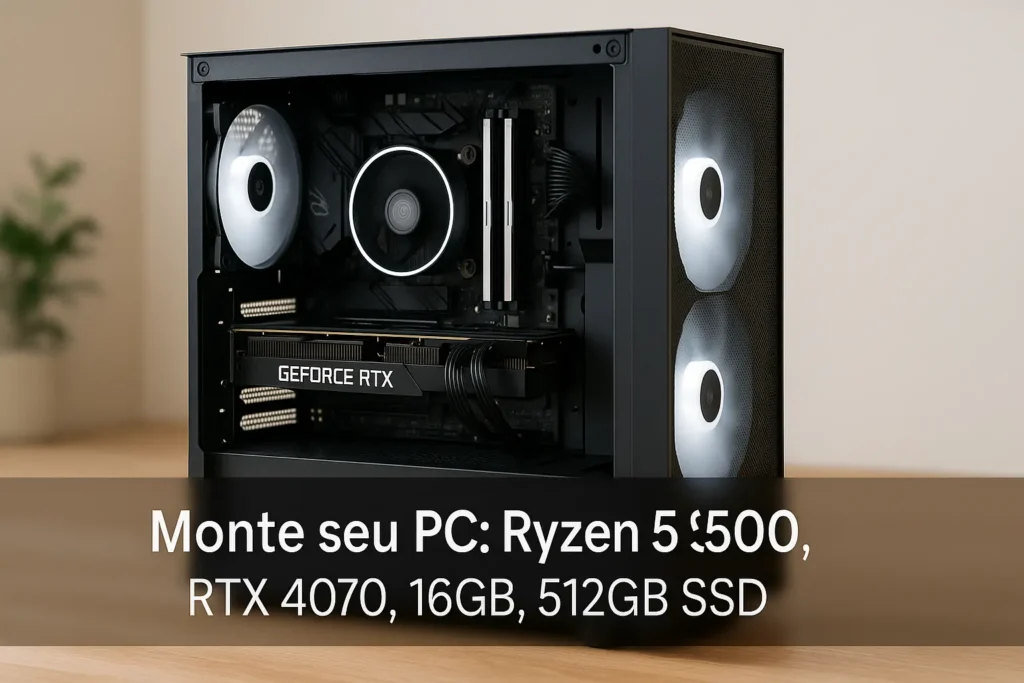 Monte seu PC: Ryzen 5 5500, RTX 4070, 16GB, 512GB SSD