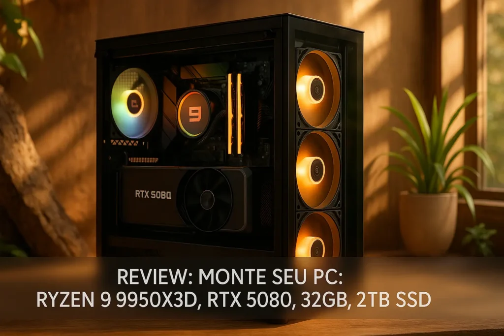 Monte seu PC: Ryzen 9 9950X3D, RTX 5080, 32GB, 2TB SSD