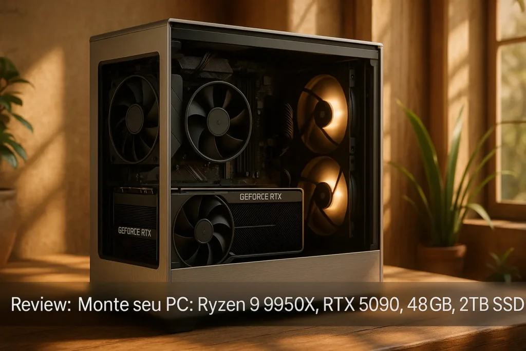 Monte seu PC: Ryzen 9 9950X, RTX 5090, 48GB, 2TB SSD