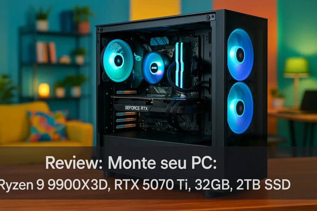 Monte seu PC: Ryzen 9 9900X3D, RTX 5070 Ti, 32GB, 2TB SSD