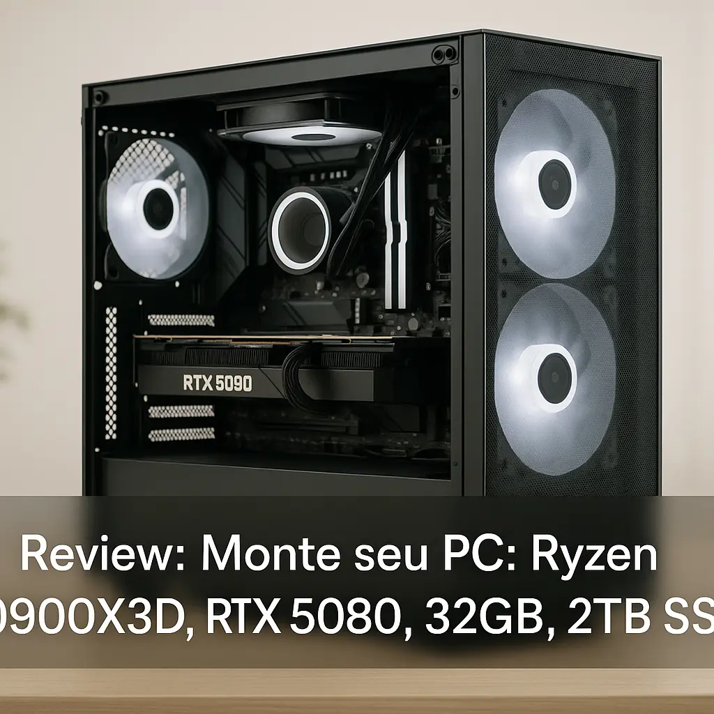 Monte seu PC: Ryzen 9 9900X3D, RTX 5080, 32GB, 2TB SSD